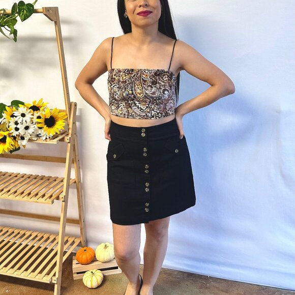 Paisley Velvet Crop Top - Picture 2 of 4